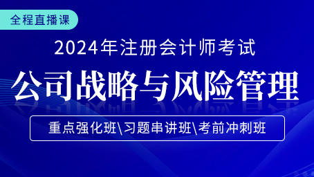 2024年注会战略习题串讲班第一讲